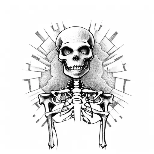 A Skeleton Thats Hung Up By A Cable Playin Guitar