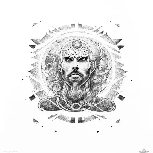 A Powerful God Surrounded By A Ring Of Fire