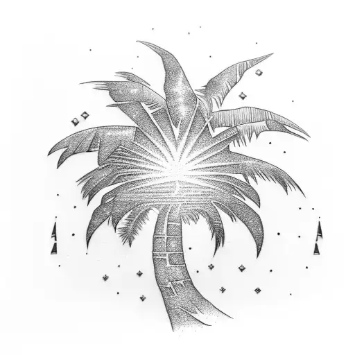 Palm Tree With Diamond And Sun