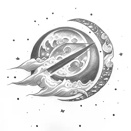 A Witchy Moon Surrounded By Swirling Smoke And Sage