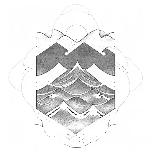 A Trading Graph Merging Into An Ocean Wave Crashing Against Mountains