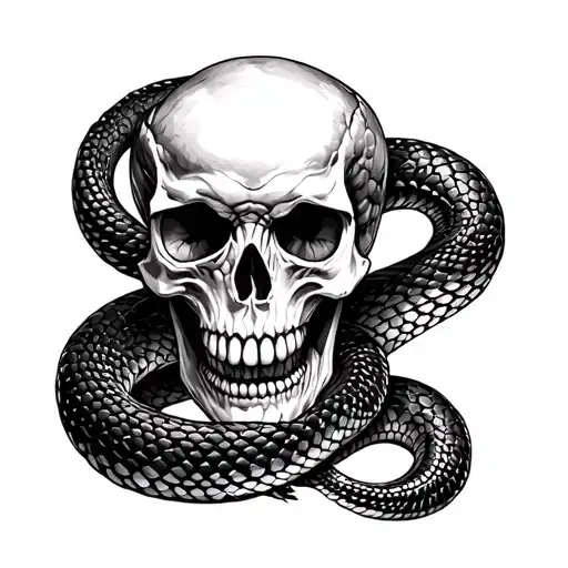 Snake And Skull