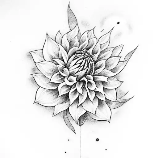 Flower Dahlia Onfire And Moon