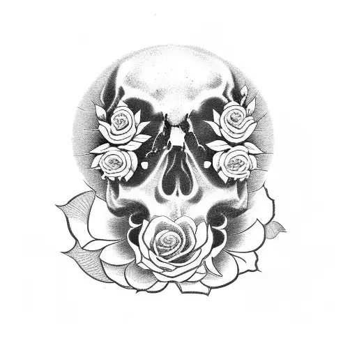 Japanese Skull With Roses
