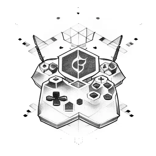 A Tattoo Of A Gaming Controller With A Heart Symbol Incorporated Into The Design