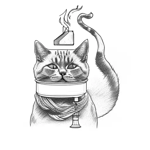 Cat Smoking A Bong