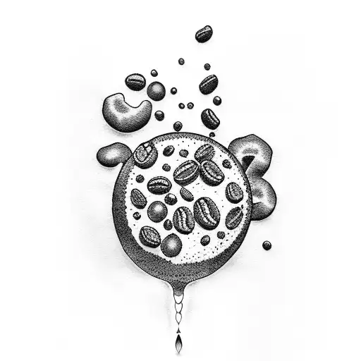 A Dotwork Tattoo Of A Coffee Bean