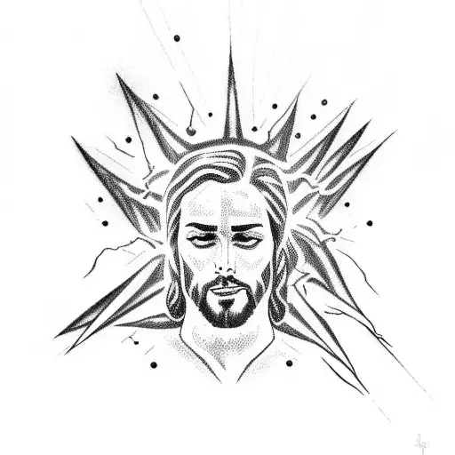 I Want A Tattoo Of Jesus Showing Dominance With Lightning Bolts In His Hands