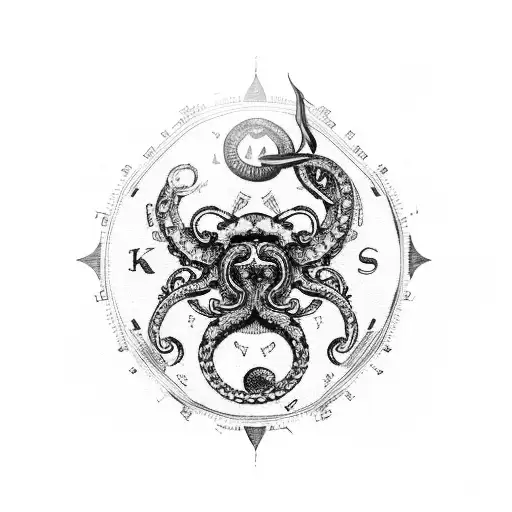 Kraken Holding A Broken Compass