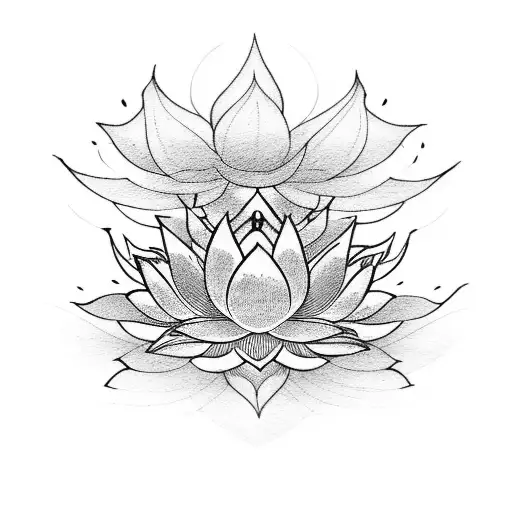 Meditating Monk And Lotus Flower