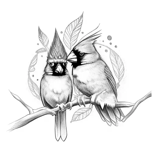 Cardinal And Quetzal On A Branch