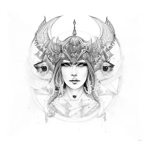 Warrior Goddess With Animal Companions