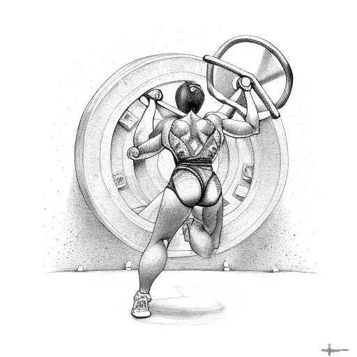 A Weightlifter Breaking Through A Wall With A Bible Verse In The Background