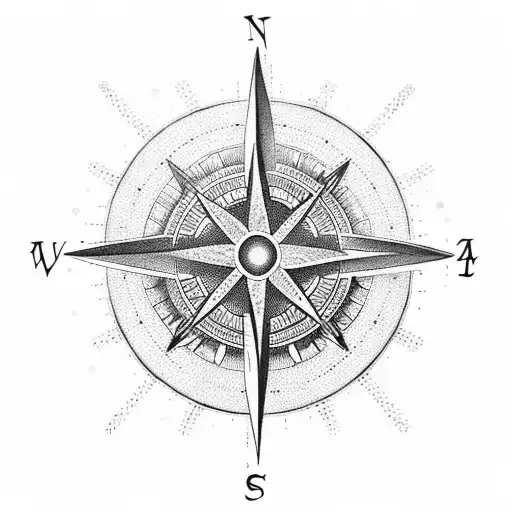 A Mystical Compass With Symbols Representing Different Cuisines