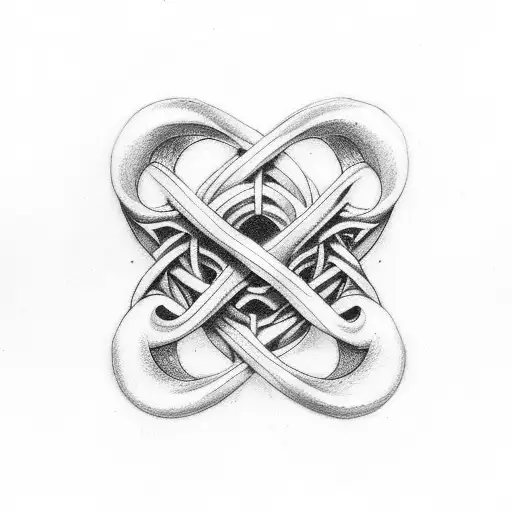 Infinity Symbol With Three Hearts On The Top Left
