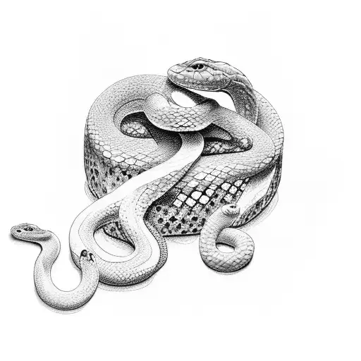 A Woman Sitting On A Rock And A Snake With 7 Heads Sheltering Her