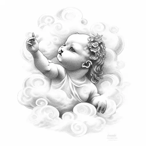Cherub In Clouds