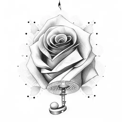 Rose With Music Note Stem
