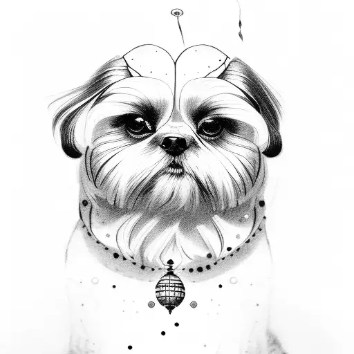 Shih Tzu With Dragonfly