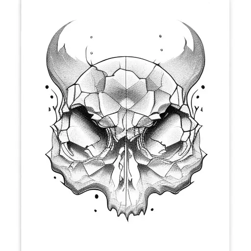 Skull With Black Cat