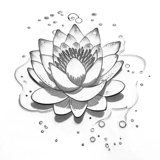 Pisces Sign Mixed With Water Lilly Flower
