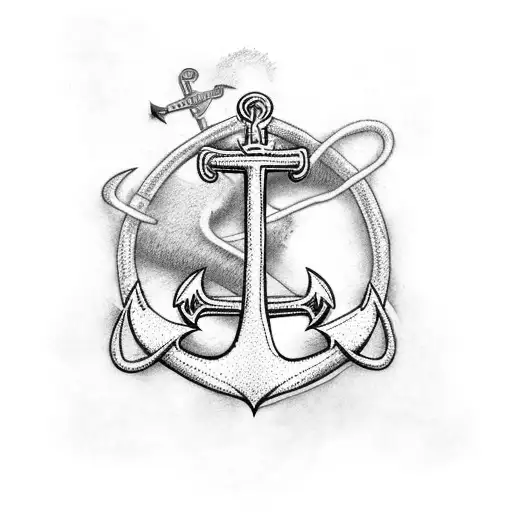 Anchor With 5 Initials