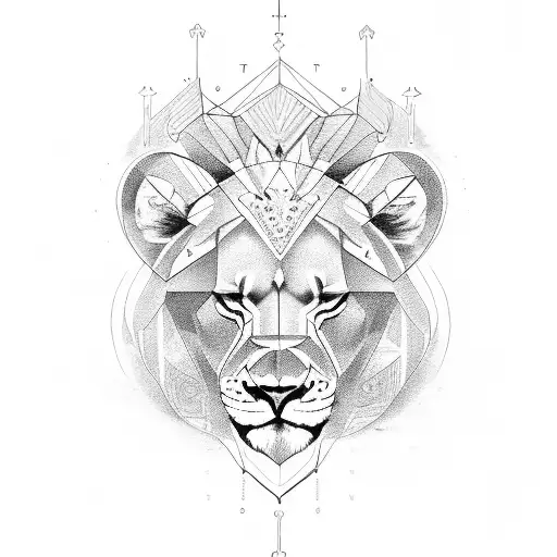Queen Lioness Leo Zodiac Realism Symmetrical