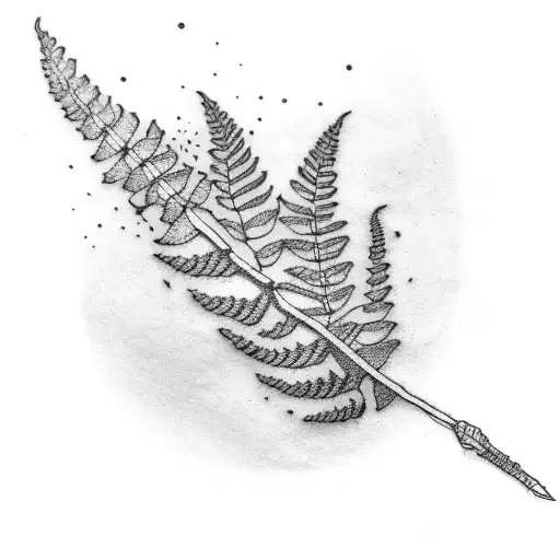 Fern With Small Moth