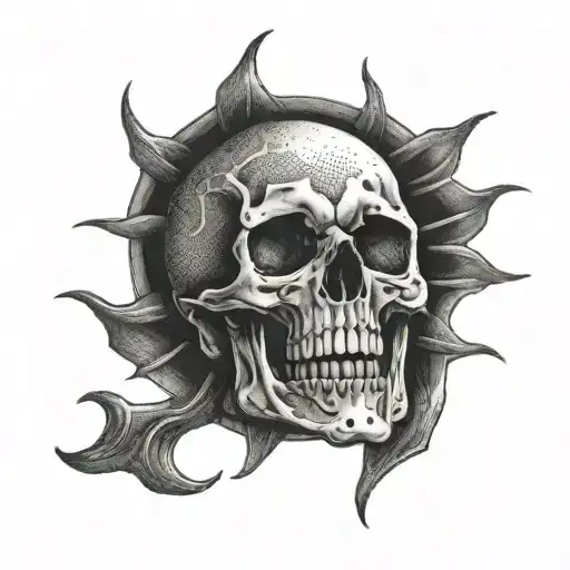 Skull Open Mouth Solar Eclipse