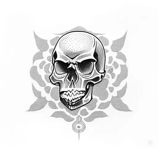 Skull In Japan Style
