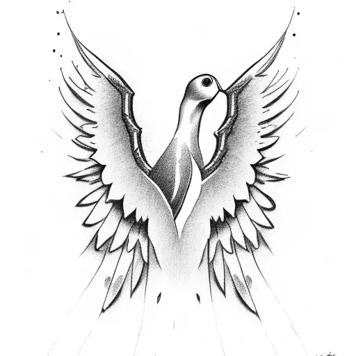 Glo In Angel Wings With A Dove