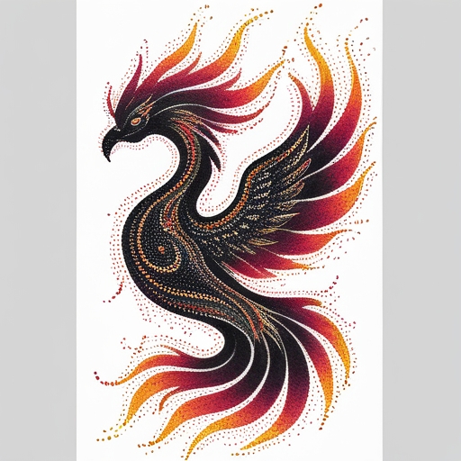 Phoenix’s Path of Flames Tattoo idea