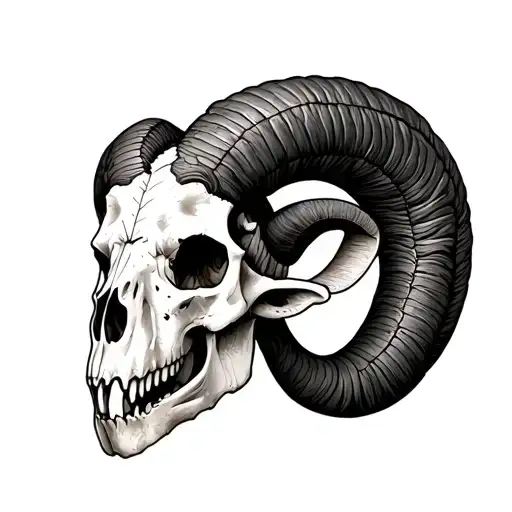 Realistic Ram Skull