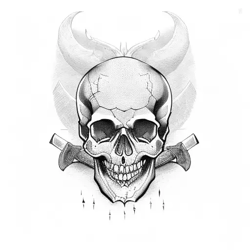 Skull And Bones With Axe