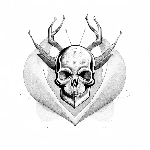 Bow Heart Skull