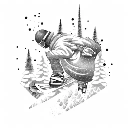 Snowboarding In The Mountain