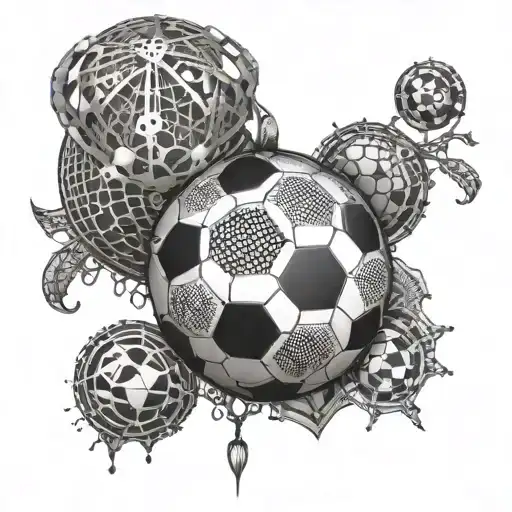 A Soccer Ball Morphing Into A Globe With Intricate Dotwork Details