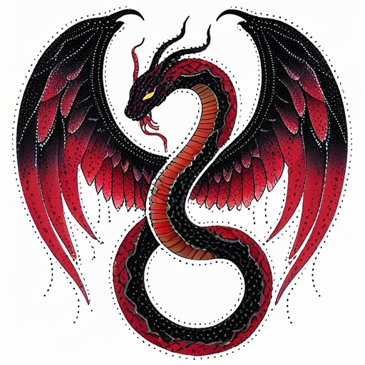 Crimson Wings of the Serpent Tattoo idea