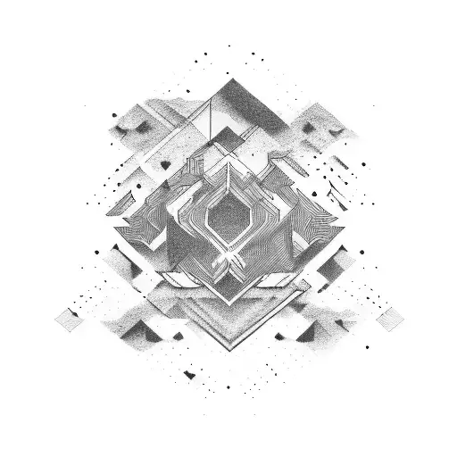 One Simple Faded Rectangle With Abstact Black Waves Crossing