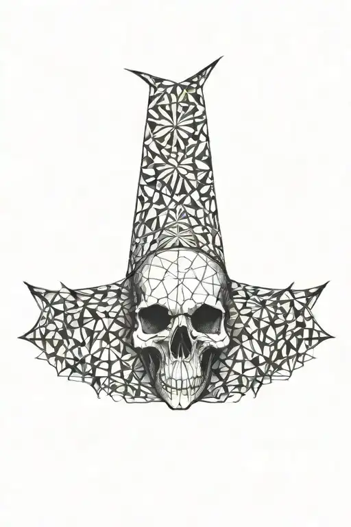Bird's Skull With Geometric Background