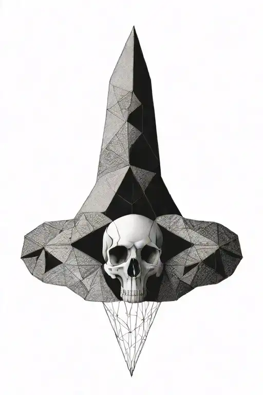 Bird's Skull With Geometric Background