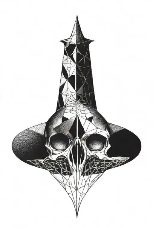 Raven's Skull With Geometric Surround