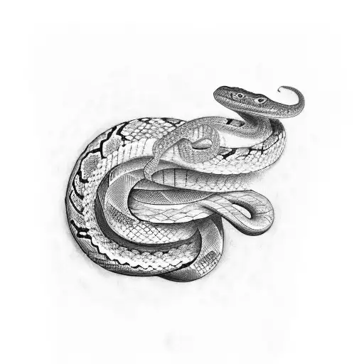 A Tattoo Of A Snake Intertwined With A Greek Philosophical Quote