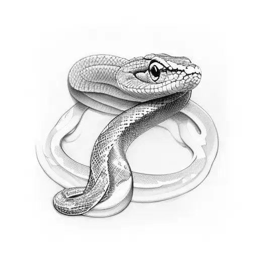 Snake Wraps Around His Arm And Swallows His Tail