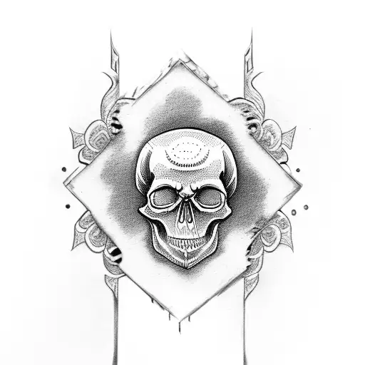 Skull With Karate Black Belt