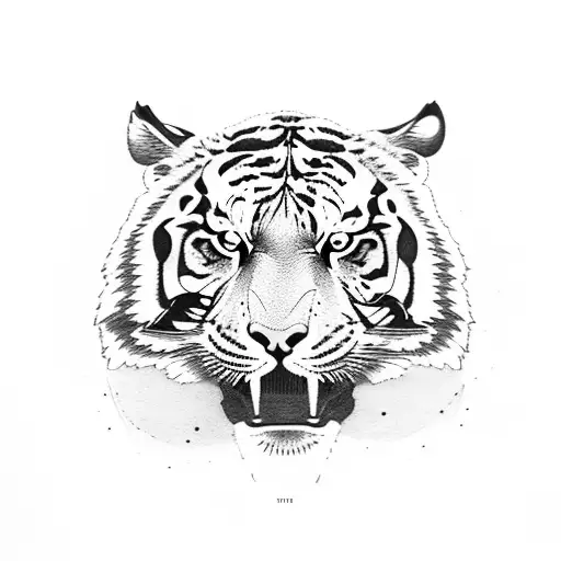 Tiger In Forest On Forearm