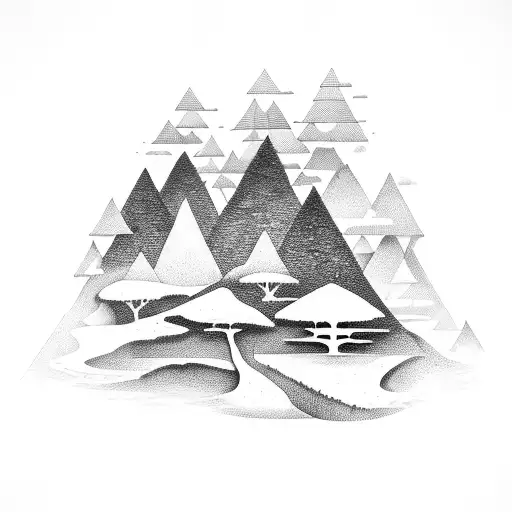 A Forest Landscape With Hidden Symbols Representing Conspiracy Theories