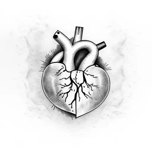 Ripped Skin Over Heart With Kids Names Incorporated