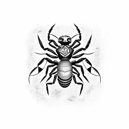 A Scorpion Surrounded By Egyptian Hieroglyphs