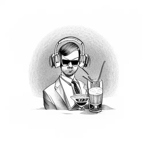 A Bartender Mixing Music Notes Instead Of Drinks